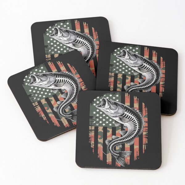 Item preview, Fishing Camo American Flag Bass Fish designed and sold by CombatTask.