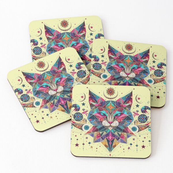 Item preview, Celestial Cat – Geometric Cosmic Design  designed and sold by Dogandesighn.