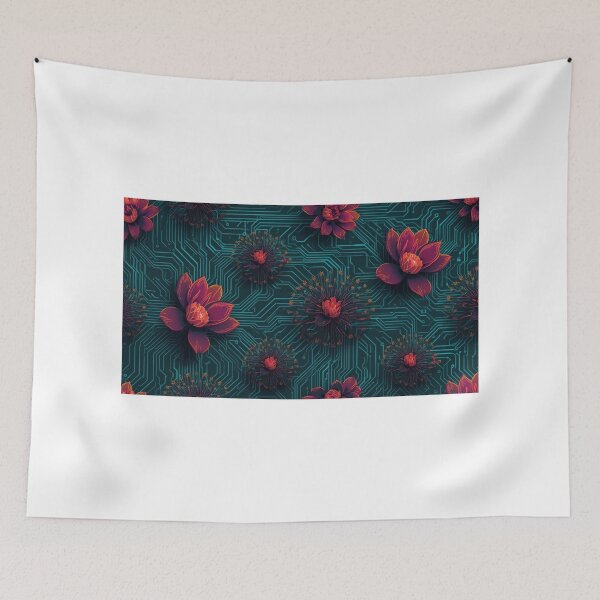 Item preview, 2026 New Year Bio-Digital Bloom - Futuristic Teal & Liquid Chrome Aesthetic designed and sold by sa-prints.