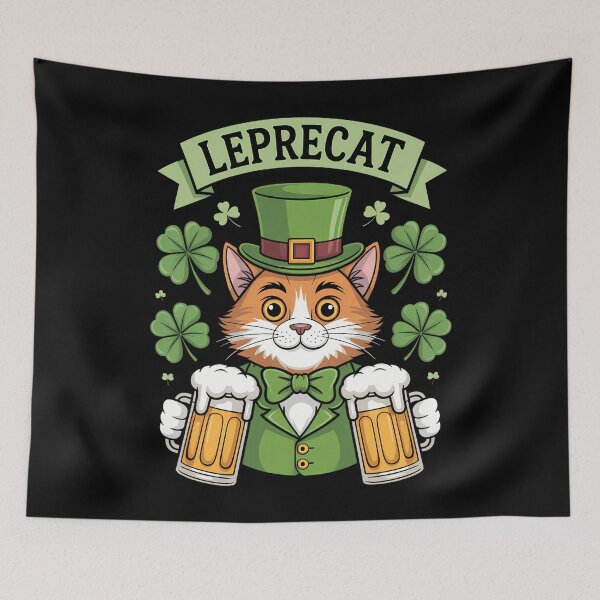 Item preview, Leprechaun Cat St Patrick_s Day designed and sold by cosmicncozyS.