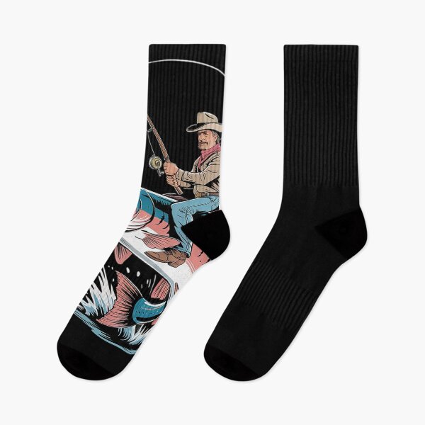 Item preview, Fishing Cowboy Riding Giant Trout Humor Idea  designed and sold by PowAcademy.