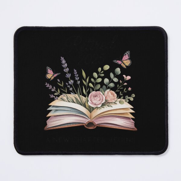 Item preview, floral book a new chapter begins retired retirement teacher designed and sold by VerseFarm.