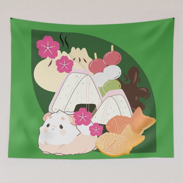 Item preview, Kawaii Hamster Japanese Food designed and sold by Kanniax.