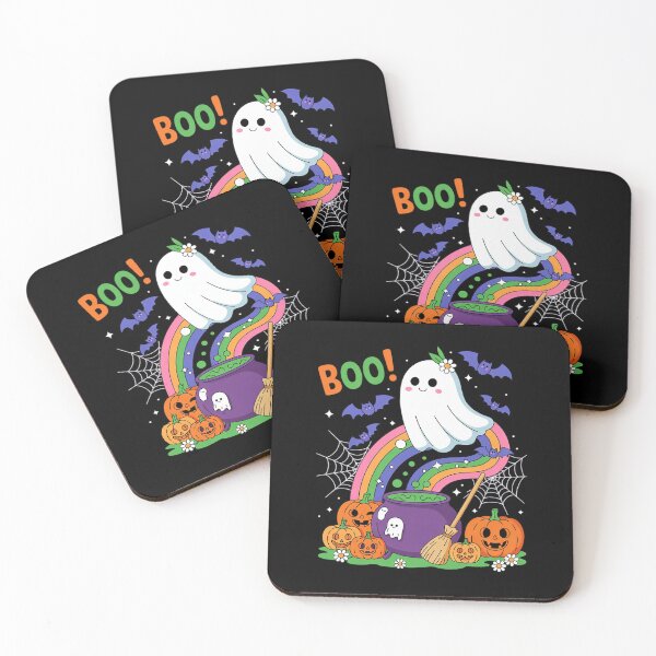 Item preview, Boo Colorful Rainbow Horror Carved Pumpkin Halloween Ghost copy designed and sold by RsFilsingerArt.