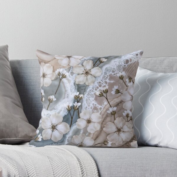 Item preview, Abstract White Flowers, Coastal Collage designed and sold by SolaoLab.
