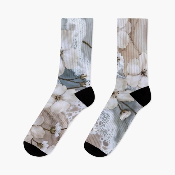 Item preview, Abstract White Flowers, Coastal Collage designed and sold by SolaoLab.