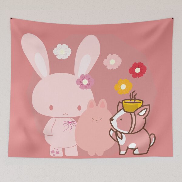 Item preview, Cute Pastel Pink Rabbit and Fawn designed and sold by Kanniax.