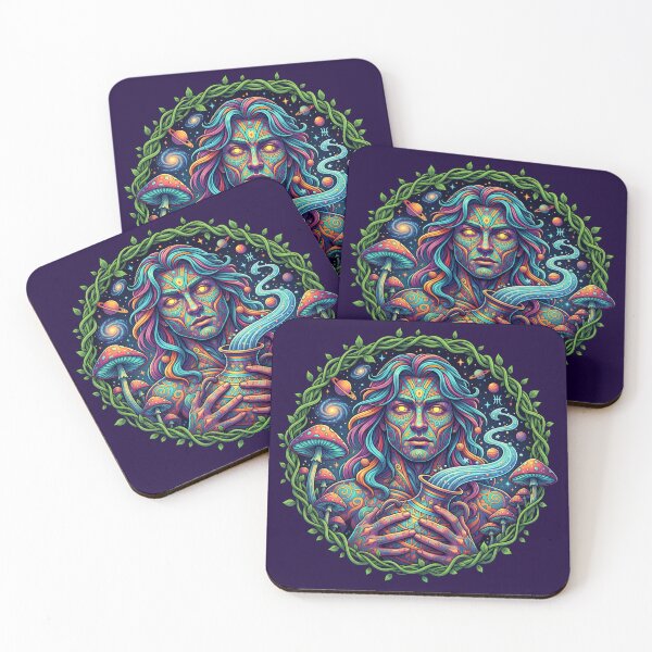 Item preview, Zodiac sign Art Print - Psychedelic male Aquarius designed and sold by Mindwork Creative Arts.