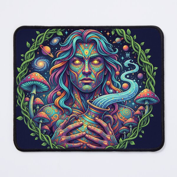 Item preview, Zodiac sign Art Print - Psychedelic male Aquarius designed and sold by Mindwork Creative Arts.