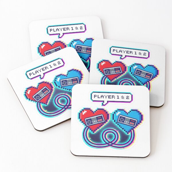 Item preview, Player 1 & 2 - Pixel Art Gamer Couple Sticker designed and sold by GemajoStudio.