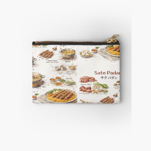 Item preview, Sate Padang Illustrated Recipe Poster | Indonesian Street Food Diagram | Hand-Drawn Culinary Art Print designed and sold by fishnsteve.