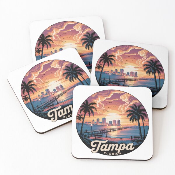 Item preview, Tampa Florida Sunset - Vibrant Waterfront Illustration designed and sold by CircinusStore.