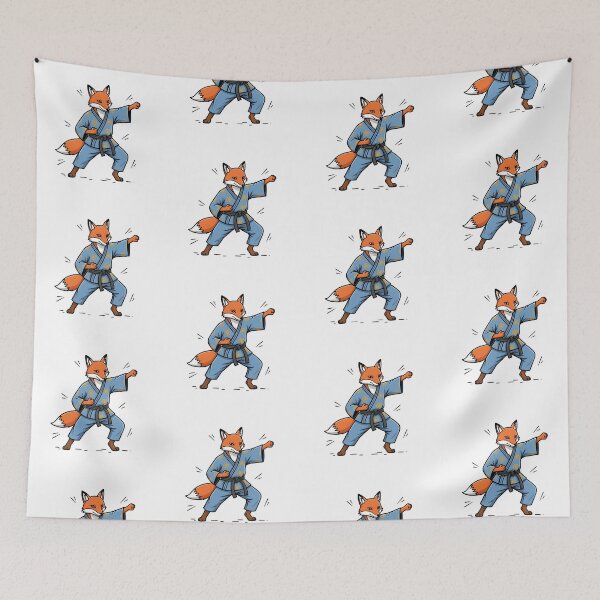 Item preview, Karate fox designed and sold by PrintLabStudio.
