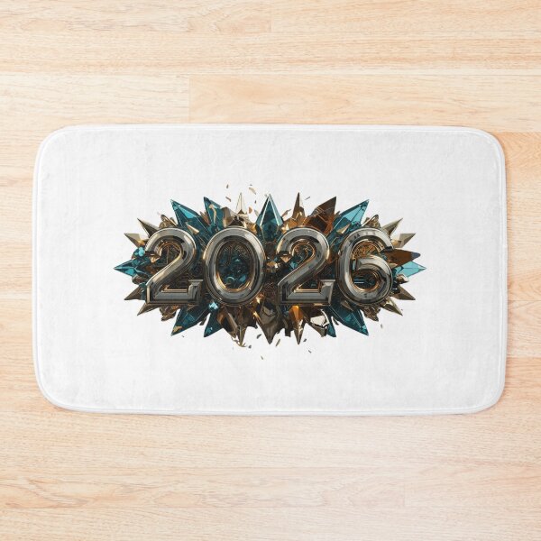 Item preview, 2026 New Year Bio-Digital Bloom - Futuristic Teal & Liquid Chrome Aesthetic designed and sold by sa-prints.