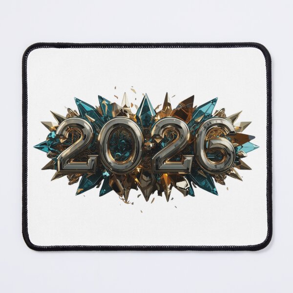 Item preview, 2026 New Year Bio-Digital Bloom - Futuristic Teal & Liquid Chrome Aesthetic designed and sold by sa-prints.