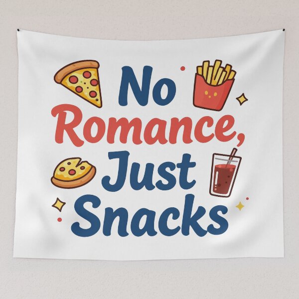 Item preview, No Romance Just Snacks - Funny Fast Foodie Pizza Fries and Soda Lover Gift designed and sold by Design-Pro-21.
