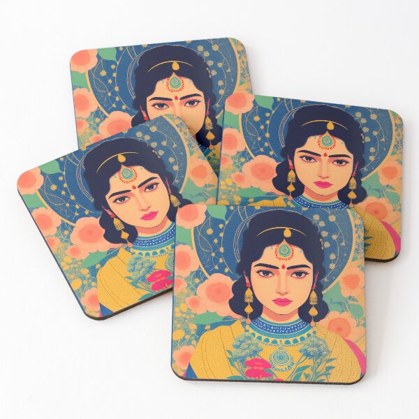 Item preview, Indian Girl A Floral Portrait of Cultural Beauty designed and sold by FriskyLemur.