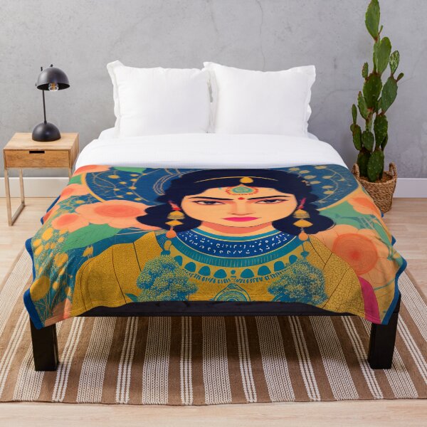 Item preview, Indian Girl A Floral Portrait of Cultural Beauty designed and sold by FriskyLemur.