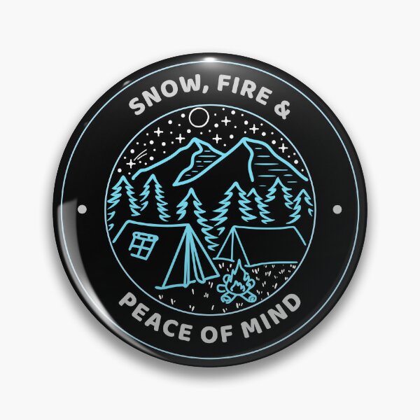 Item preview, Snow Fire Peace of Mind – Winter Camping Night Badge for Cold Weather Campers designed and sold by FusionTeeDesign.