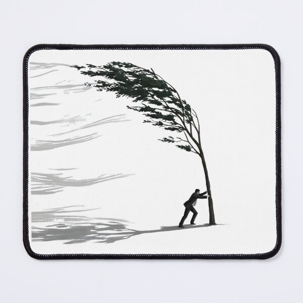 Item preview, Resilience in the Storm - Man Holding Tree Against Wind Art designed and sold by Latikshop.