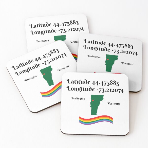 Item preview, Burlington Vermont Coordinates with Rainbow  designed and sold by Vermont Gifts and Art.