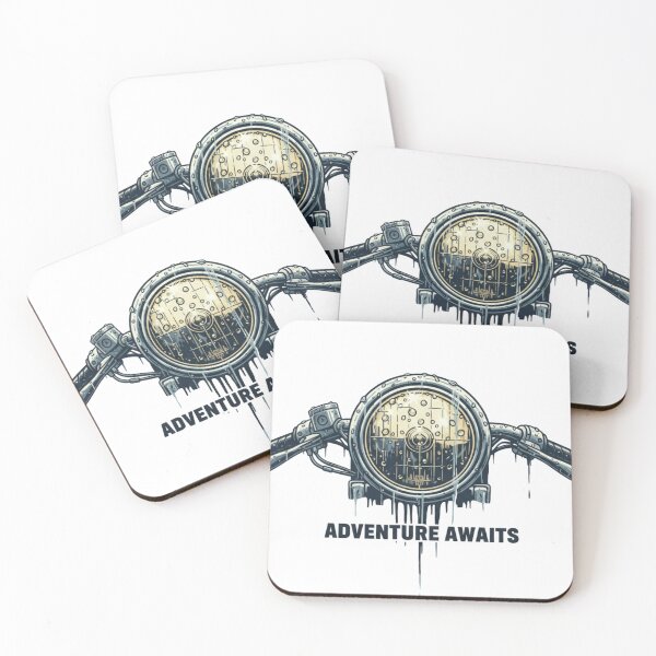 Item preview, Vintage Adventure Awaits: Drenched Retro Motorcycle Art designed and sold by MartinxMarie.