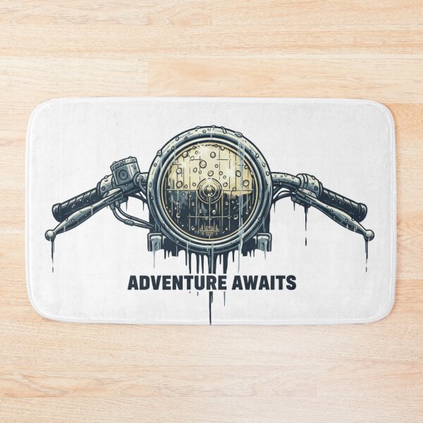 Item preview, Vintage Adventure Awaits: Drenched Retro Motorcycle Art designed and sold by MartinxMarie.