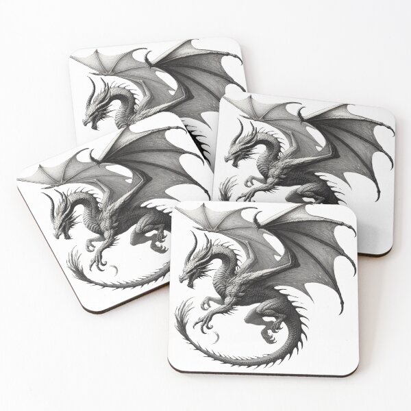 Item preview, Powerful Silver Dragon Fantasy Art designed and sold by lopatowski ART.
