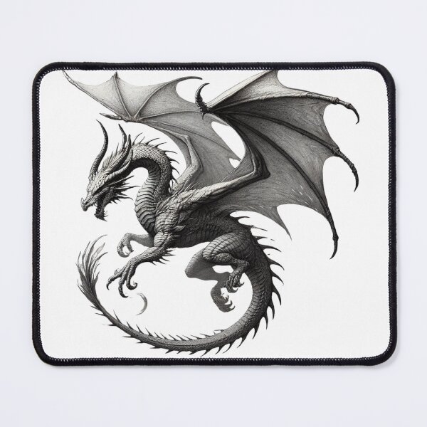 Item preview, Powerful Silver Dragon Fantasy Art designed and sold by lopatowski ART.