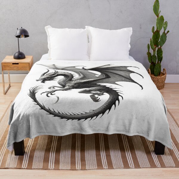 Item preview, Powerful Silver Dragon Fantasy Art designed and sold by lopatowski ART.