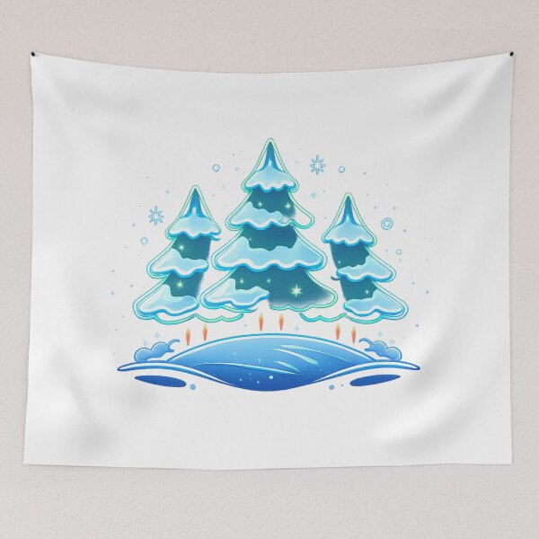 Item preview, Neon Winter Forest – Glowing Fir Trees in the Snow designed and sold by Gletschie.