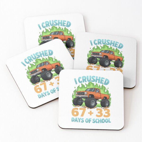 Item preview, I Crushed 67 + 33 Days of School Monster Truck Boys T-Shirt designed and sold by YYoYY.