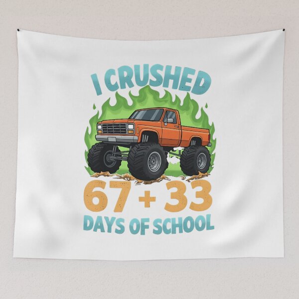 Item preview, I Crushed 67 + 33 Days of School Monster Truck Boys T-Shirt designed and sold by YYoYY.