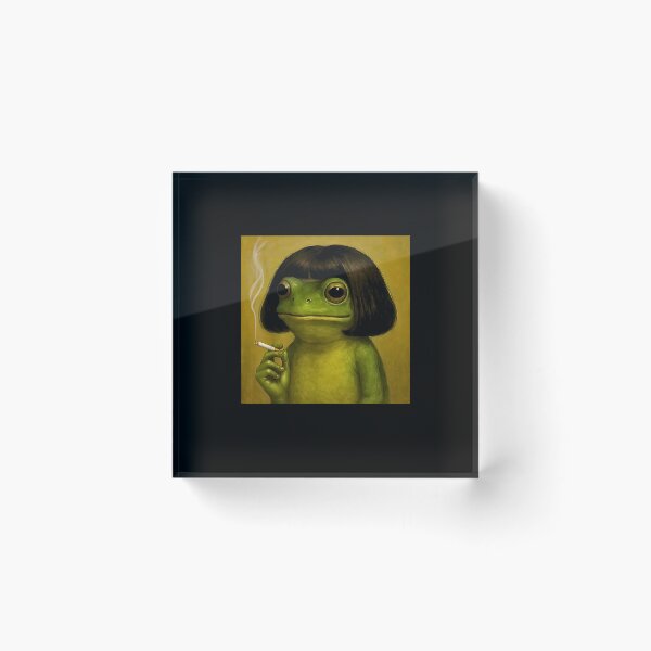 Item preview, funny frog girl bob hair meme art designed and sold by FerminVigo.