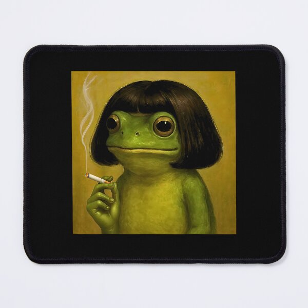 Item preview, funny frog girl bob hair meme art designed and sold by FerminVigo.