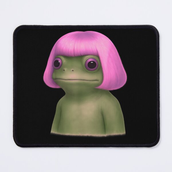 Item preview, funny frog girl bob hair meme art designed and sold by FerminVigo.