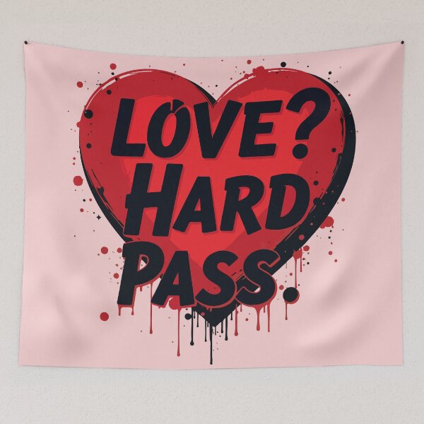 Item preview, Love Hard Pass Anti-Valentine Dripping Heart - Edgy Grunge Gothic Design designed and sold by Design-Pro-21.