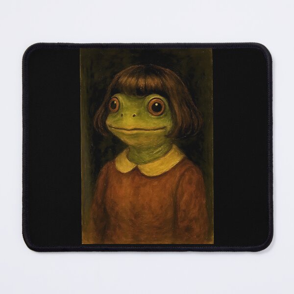 Item preview, funny frog girl bob hair meme art designed and sold by FerminVigo.