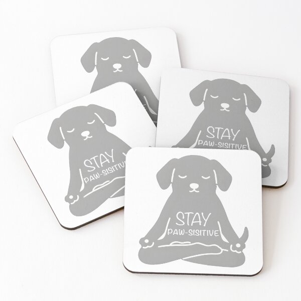 Item preview, Stay Paw-sitive Dog Yoga Illustration – Cute Meditation Puppy Art designed and sold by Senkov.