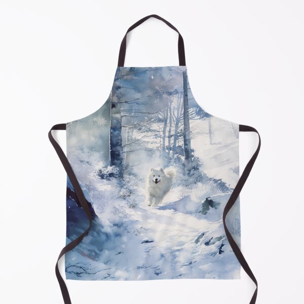 Item preview, A Samoyed bounding through a snowy forest, Dogs in Motion designed and sold by CDC40.