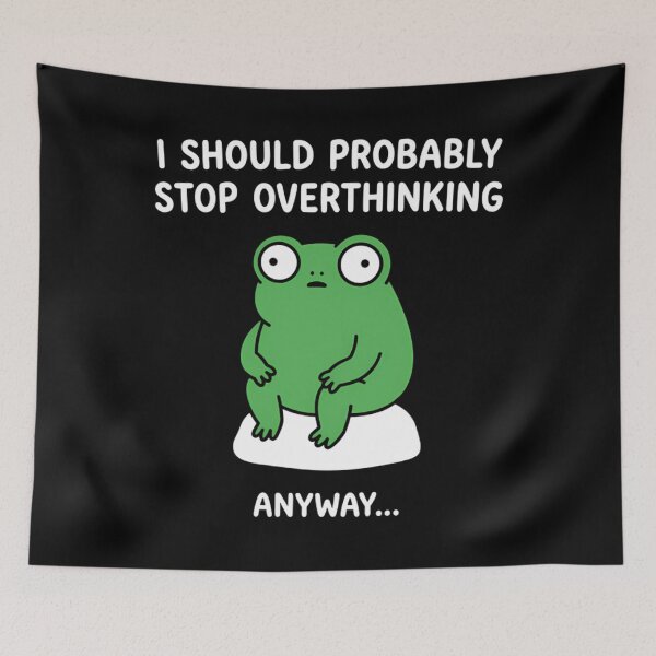 Item preview, Funny Overthinking Frog - Anxiety & Mental Health Humor designed and sold by Mason-Pride.