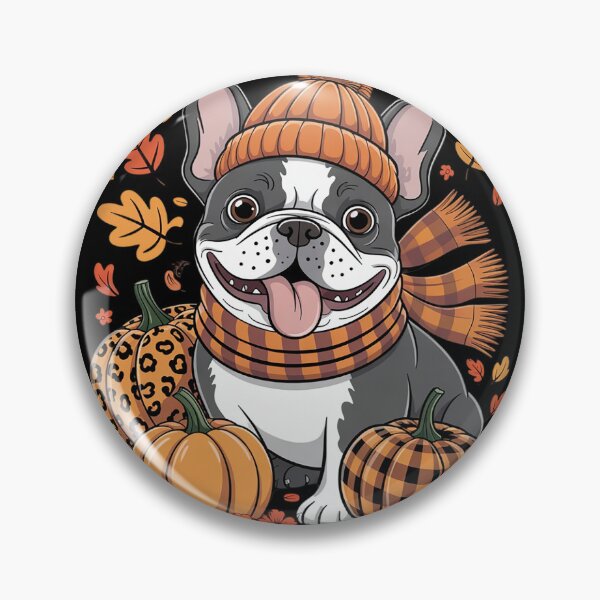 Item preview, French Bulldog Thanksgiving Leopard Pumpkins Fall Leaves  designed and sold by NailMolisa.