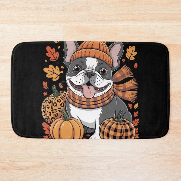 Item preview, French Bulldog Thanksgiving Leopard Pumpkins Fall Leaves  designed and sold by NailMolisa.