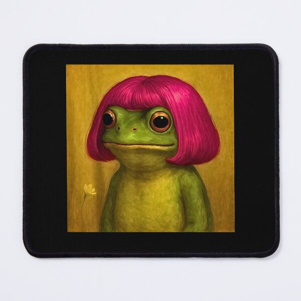 Item preview, funny frog girl bob hair meme art designed and sold by FerminVigo.