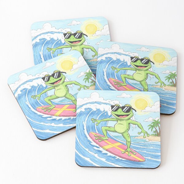 Item preview, Surf’s Up, Cool Frog! – A Retro 90s Cartoon Pencil Sketch designed and sold by RecortShirt.