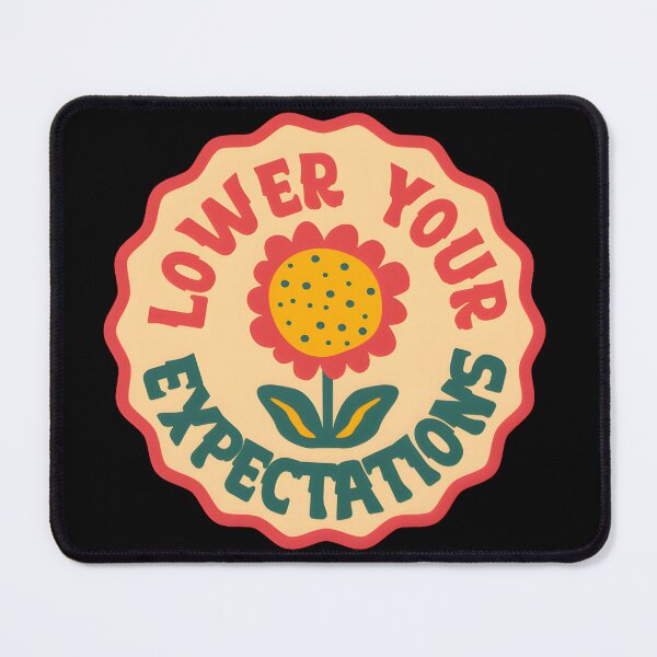 Item preview, Lower Your Expectations Retro Sunflower Quote Sticker designed and sold by Ayarachi.