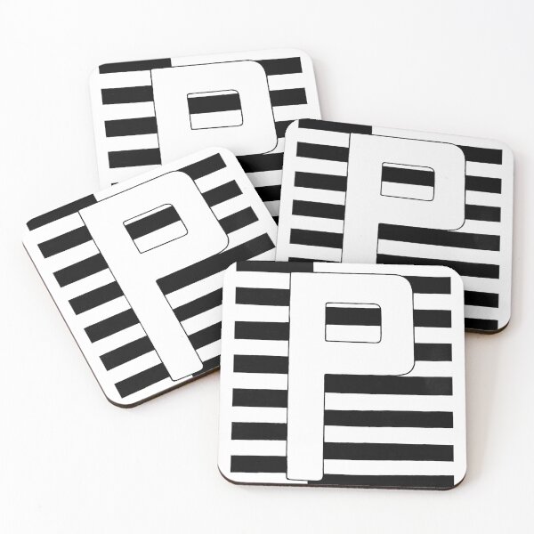 Item preview, Minimal Black and White Letter P-Abstract Typography Wall Art designed and sold by GTeoArt.