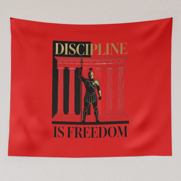 Item preview, Stoic Warrior T-Shirt | Gym Motivation Manifesto Art | Discipline Freedom Print designed and sold by Epick7.