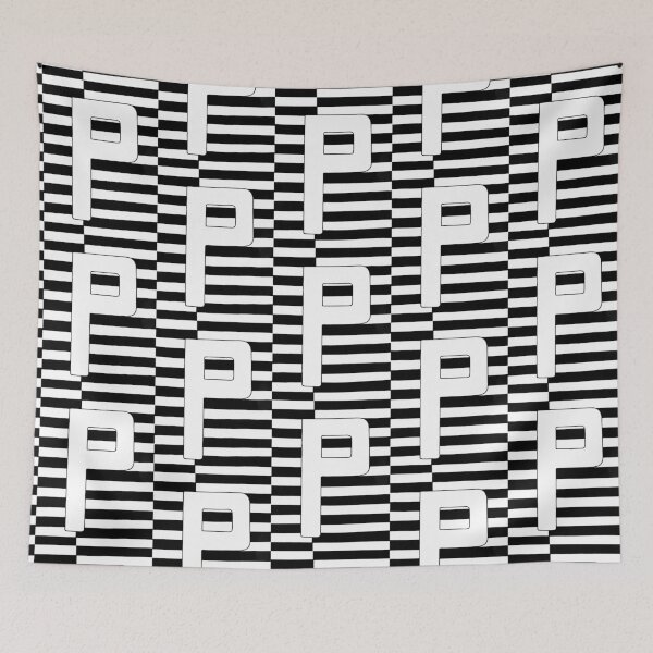 Item preview, Minimal Black and White Letter P-Abstract Typography Wall Art designed and sold by GTeoArt.