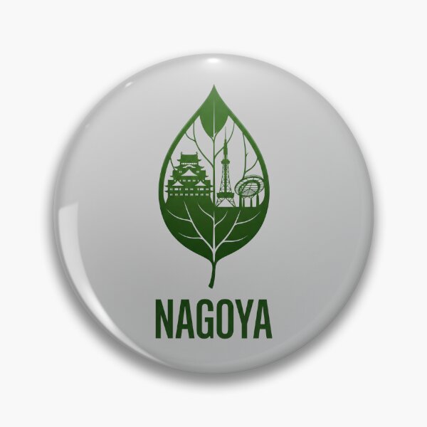 Item preview, Nagoya Japan Skyline - Castle & TV Tower in Green Leaf designed and sold by flamini.